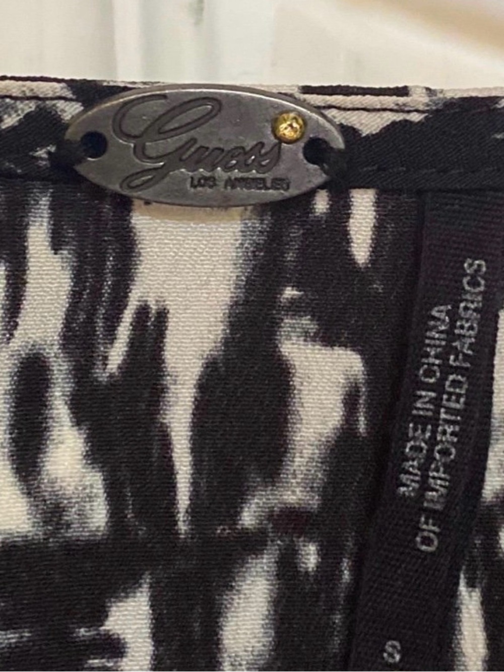 Guess Black and White Strapless Printed Dress - Picture 9 of 10